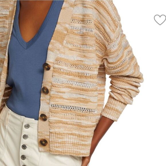 NWT VERONICA BEARD Goliad Cropped Cardigan Camel Multi XS Cotton - Picture 8 of 15